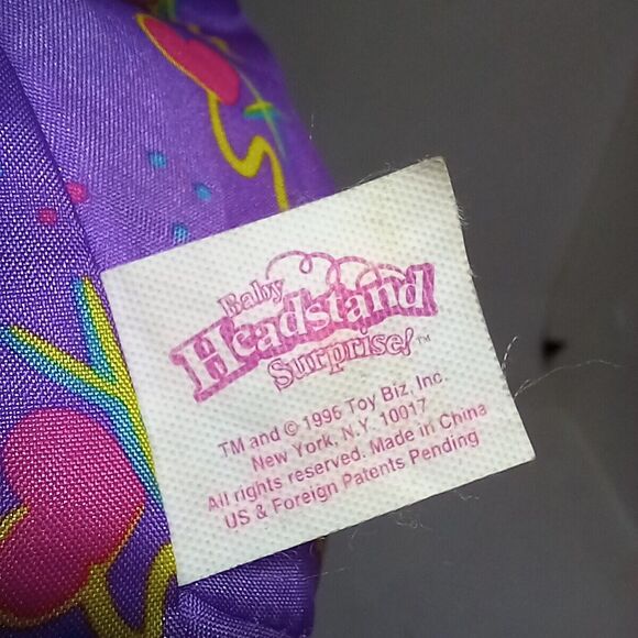 ToyBiz Baby Headstand Surprise Baby Doll-1996-Purple Parachute Material Body - Picture 9 of 11